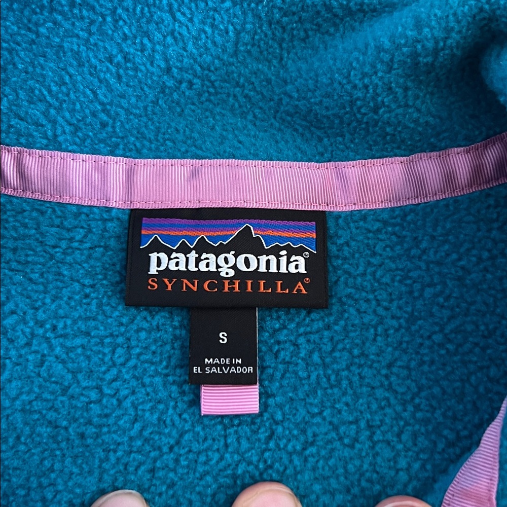 Patagonia Women's Lightweight Synchilla Snap-T Fleece Pullover Blue Small - Picture 3 of 5